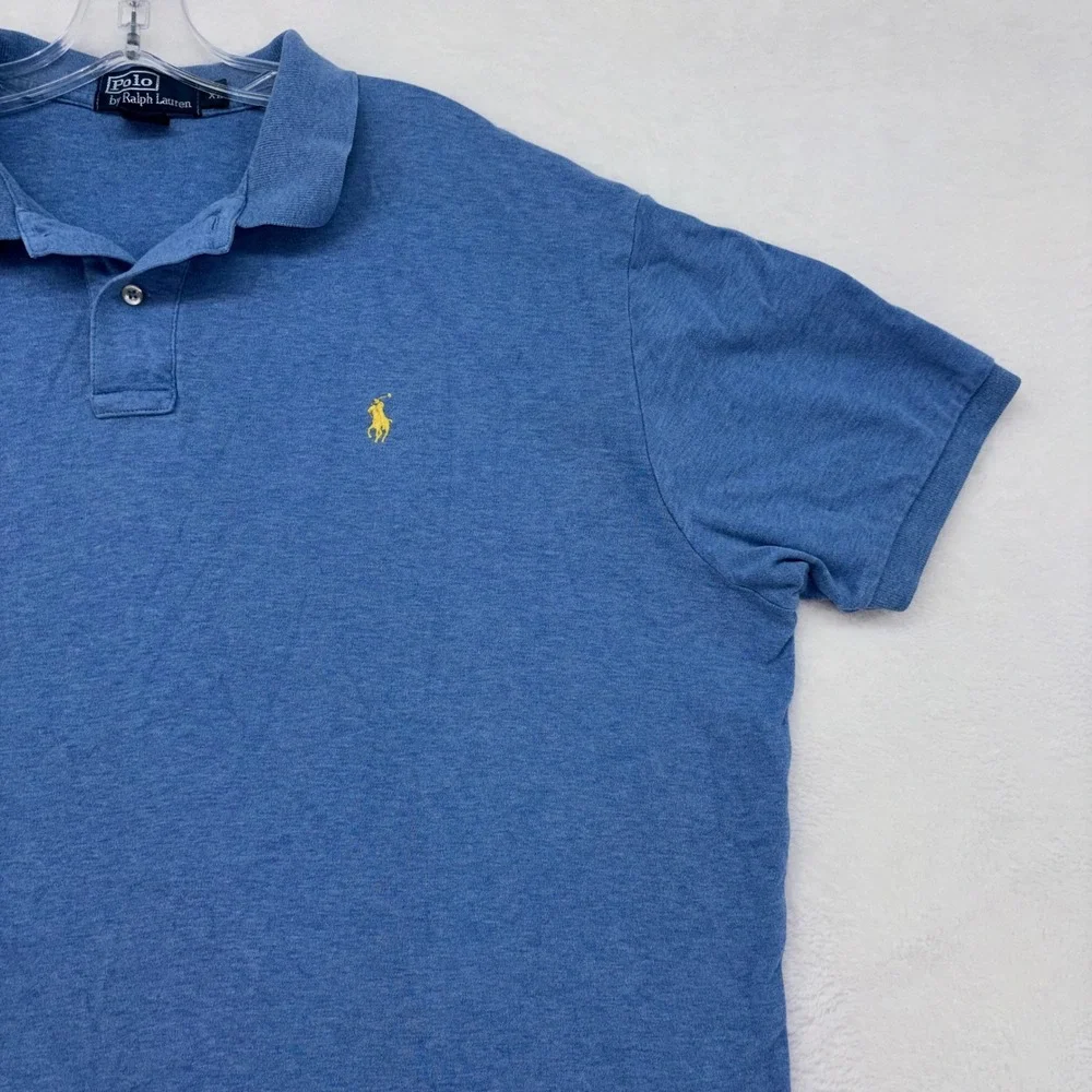 Polo Ralph Lauren Mens XL Blue Heather Short Sleeve Pony Logo Polo Shirt